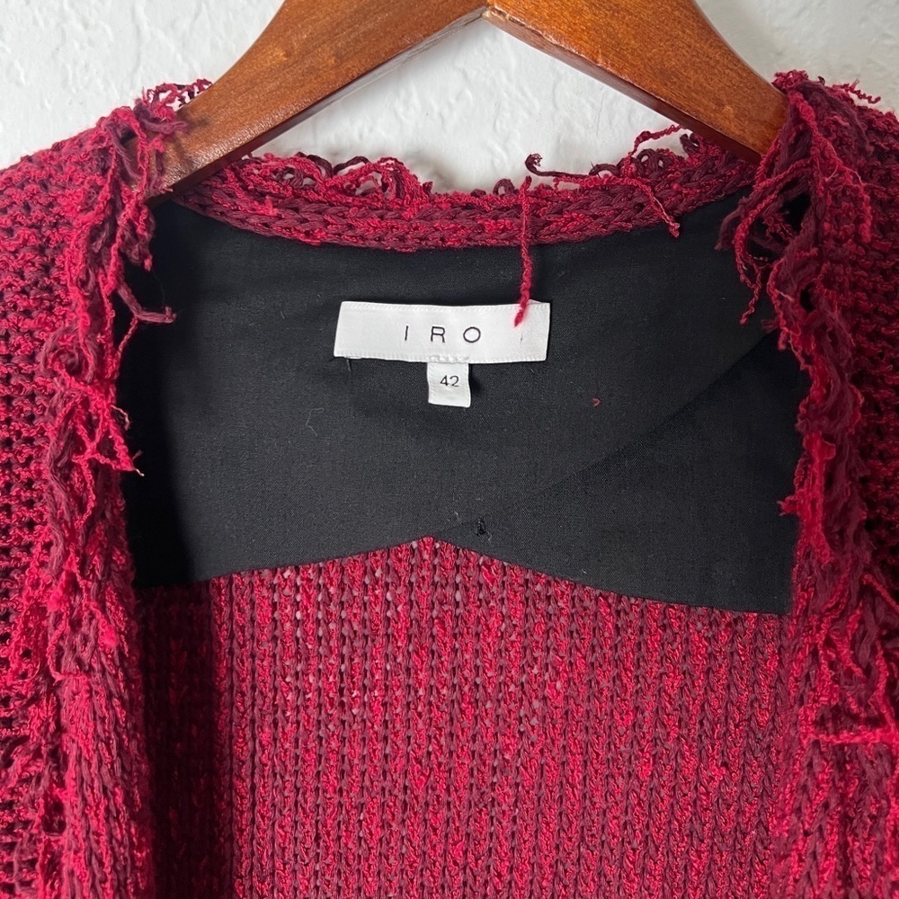 IRO Raspberry Fringe-Trim Tweed Jacket - Picture 3 of 8